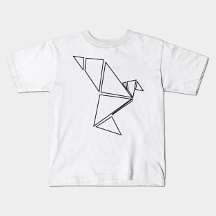 Graphic design dove black and white t-shirt Kids T-Shirt